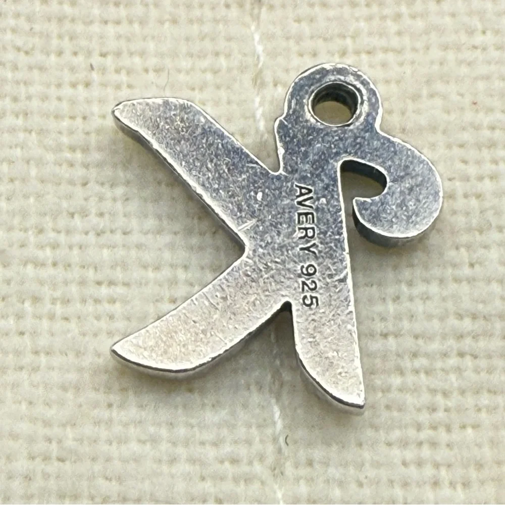 James Avery Small Script Initial Charm (K) .925 Sterling Silver w/ Box - Picture 3 of 7